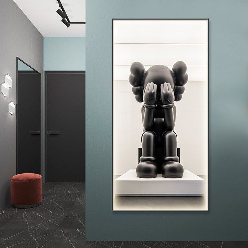 潮流暴力熊玄关led发光氛围灯画卡通kaws装饰画客厅过道走廊挂画