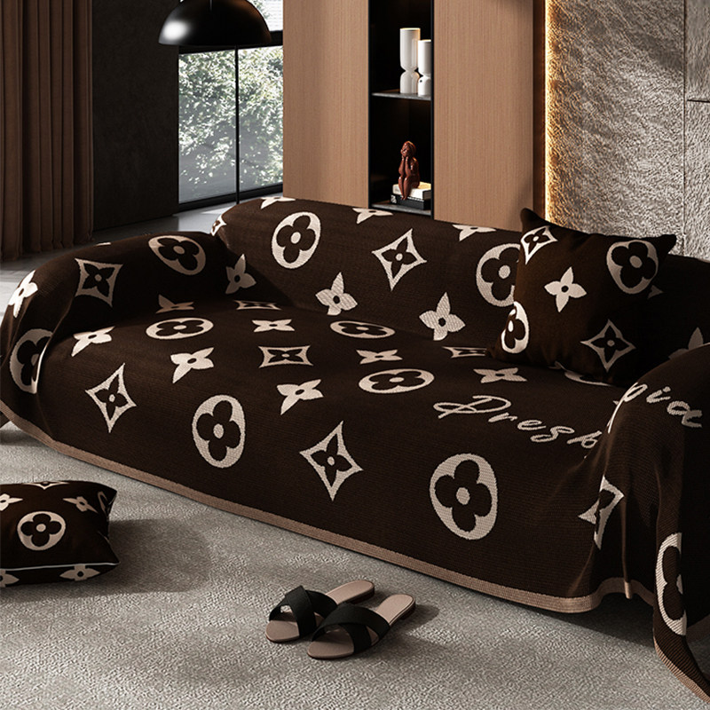 黑色高级感夏季沙发巾一整张全包沙发盖布四季通用沙发套罩防猫抓