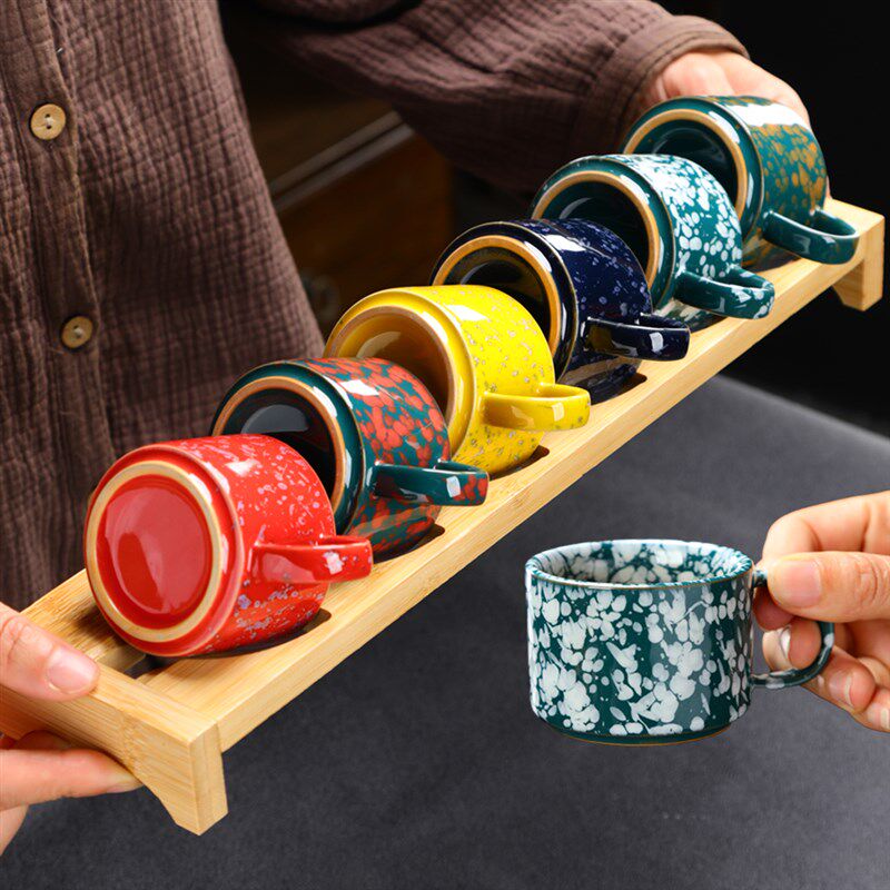 岚宫窑带把手小茶杯喝茶小杯子功夫茶具陶瓷防烫有耳品茗杯主人杯