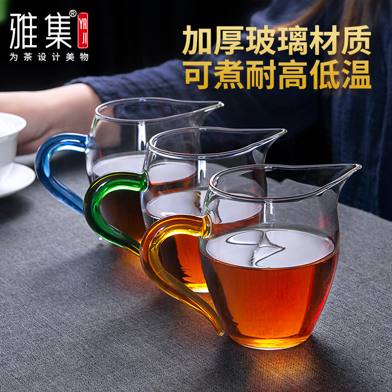 雅集茶具龙胆玻璃公道杯茶漏功夫茶具公杯分茶耐热配件倒茶器加厚图片