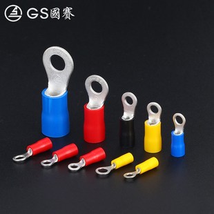 6平方铜鼻子线耳 PVC绝缘护套圆形端子紫铜4 500只 GS国赛RV5.5