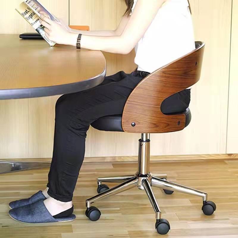 实木会议办公椅子家用电脑椅无扶手休闲书桌靠背椅简约升降旋转椅