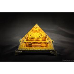高档品原水创巨吸金晶金塔摆件家里办公室公新司商务艺字术桌面摆