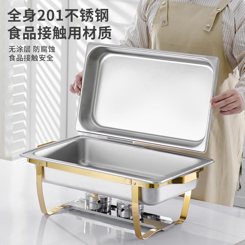 不钢餐炉酒店自餐炉锈长方形可折叠翻助盖商助CPR用保温自餐炉