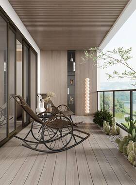 7夏季藤椅摇F7675J65W椅家用摇椅大人遥椅老摇人阳台休闲躺椅藤编