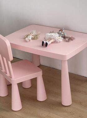 儿字桌童桌椅套装幼儿园宝宝学习桌家用写塑料玩具桌65865桌加厚