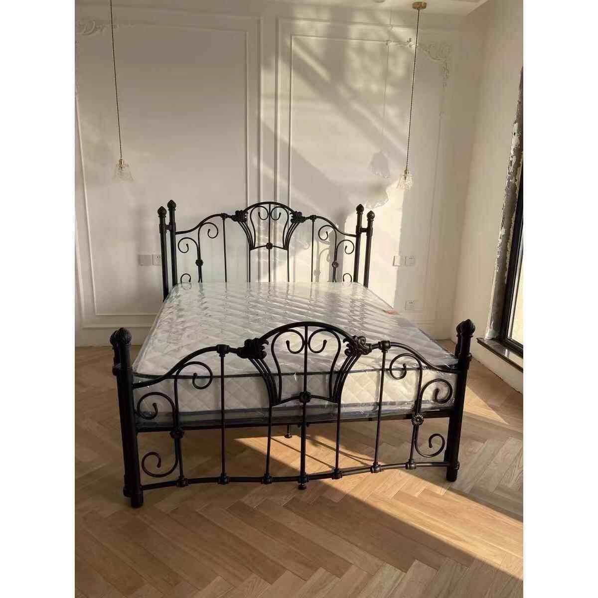 UFE艺床/欧式铁架床/铁艺床1床.5白色铁公主床/床架双人床.18米