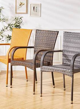 藤椅JMH97151靠背椅单人人人家用成椅简约编防水防晒织阳台休闲户