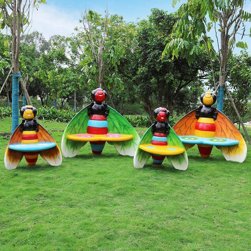园玻璃6196钢卡通蜜装蜂田园雕塑商场景草坪幼区儿昆虫动物仿真饰