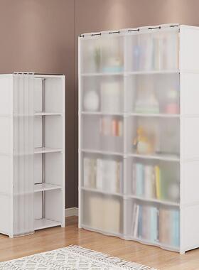 书架落地简间现代防尘书橱约置51525架卧室房书本收纳自由组合格
