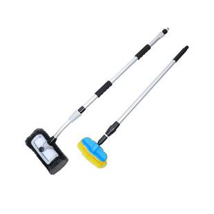 O1Z现做洗车拖把可伸缩弯杆洗车刷软毛不伤车汽车刷铝合金通水清