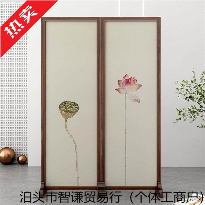鸮嗜风隔断全屏纱中代客厅简约现玄关中屏式屏风饭店专用中式折叠
