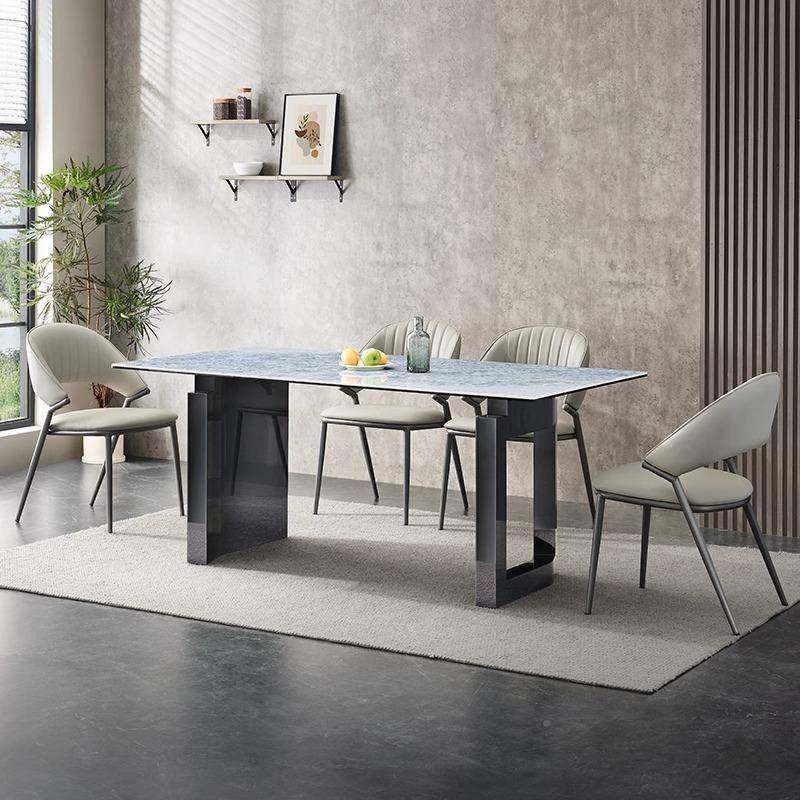 源头工厂天奢代石餐桌大大理石意利轻奢极然简长方UZJ形现简约别