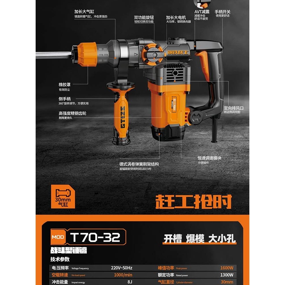 钢铁战士电锤电镐电钻多功能混凝土大功率冲击钻工业家用电动工具,玩具/童车/益智/积木/模型,垂直悬浮玩具,淘宝优惠券,粉丝福利购,淘宝优惠卷