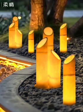 太阳能户外院防水仿rq-70032真发园光子灯花别墅景观造竹型灯led