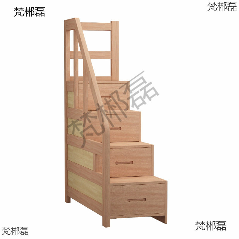 上下床步梯柜储物榉木实木单独梯柜单卖台阶滑梯子母上下床梯子