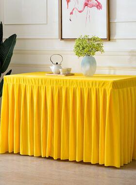 厚金丝绒布会议桌桌布红色桌套桌IRW白色罩裙布料钉制绒会议室加