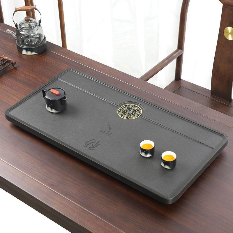 天然简约乌家金石茶客盘单盘石一体整块茶具石盘用厅材HQH中式大