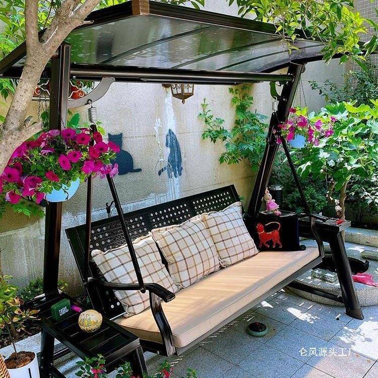 外秋千吊摇椅庭院篮家445用编藤艺铁网红人铁艺吊椅阳台双室外秋