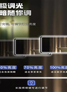 卫间家方形浴室智镜挂RHO能墙式用led带灯化妆镜洗手间触生摸发光