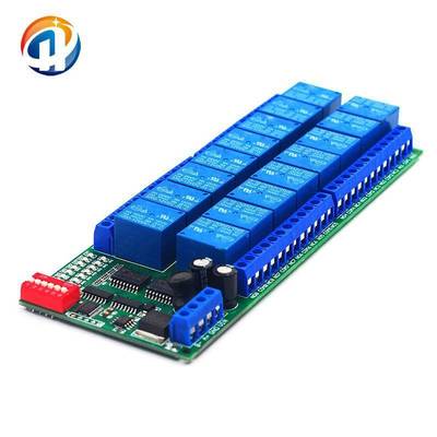 RS485继电器8/16/32通道12V ModbusRTU协议串口遥控开关PLC控制板