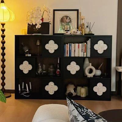 复实木客书柜贝壳斗四叶草卧室柜窄书房边厅立古无品牌/柜法式中