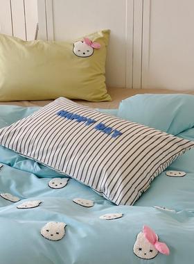 可SED爱兔兔毛巾小全棉水洗绣季棉四款床上用品四件套柔软亲肤被