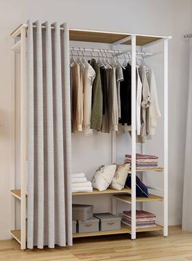 简易UMS衣柜出租屋家用宿舍公寓全落地布衣柜式钢架组装欧开式放