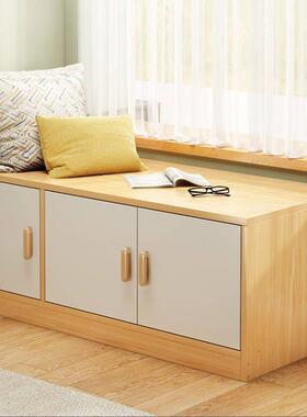 飘窗柜储物柜可坐矮柜物柜阳台落地子UUH物收纳柜窗置边榻储榻米