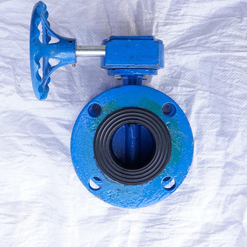 外贸手动涡轮法兰软密封蝶阀D341X-16Q截流通风调节法兰蝶阀阀门