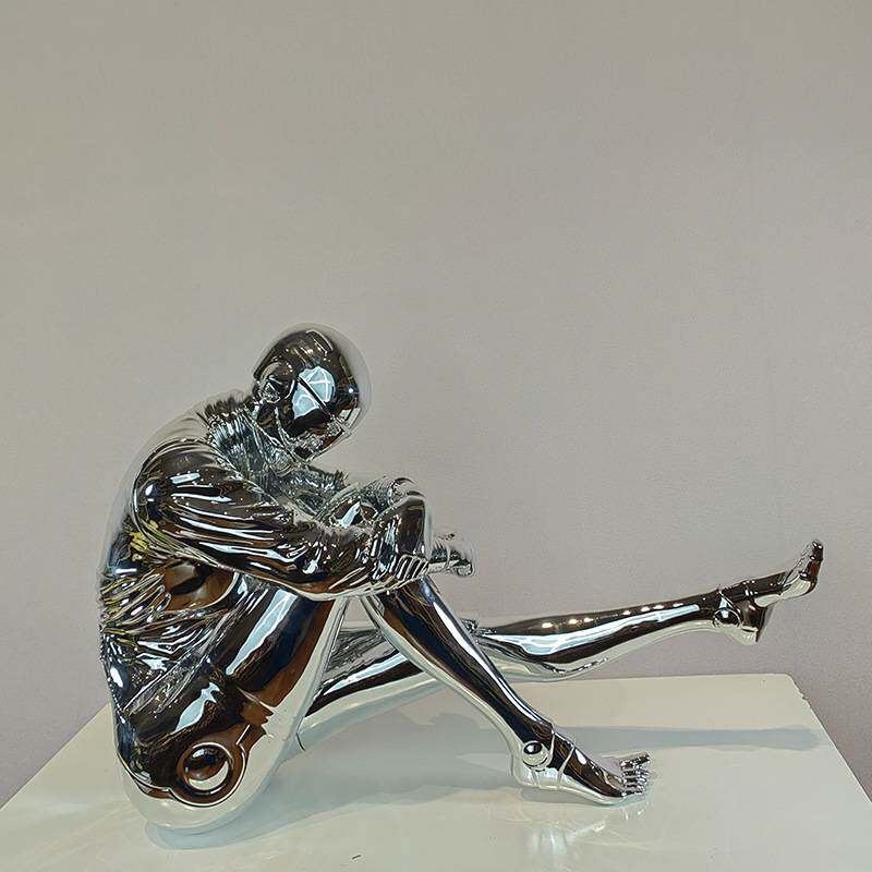 空山基机械女神艺术雕塑电镀玄关办公室电脑桌面科技感摆件装饰品