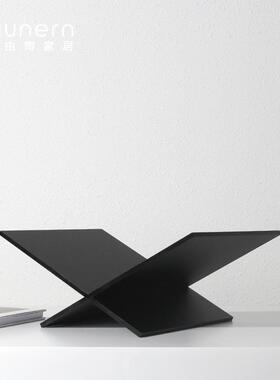 书现代简约板房间样书房桌亚克力架摆件JUX办公室艺术桌面软装面