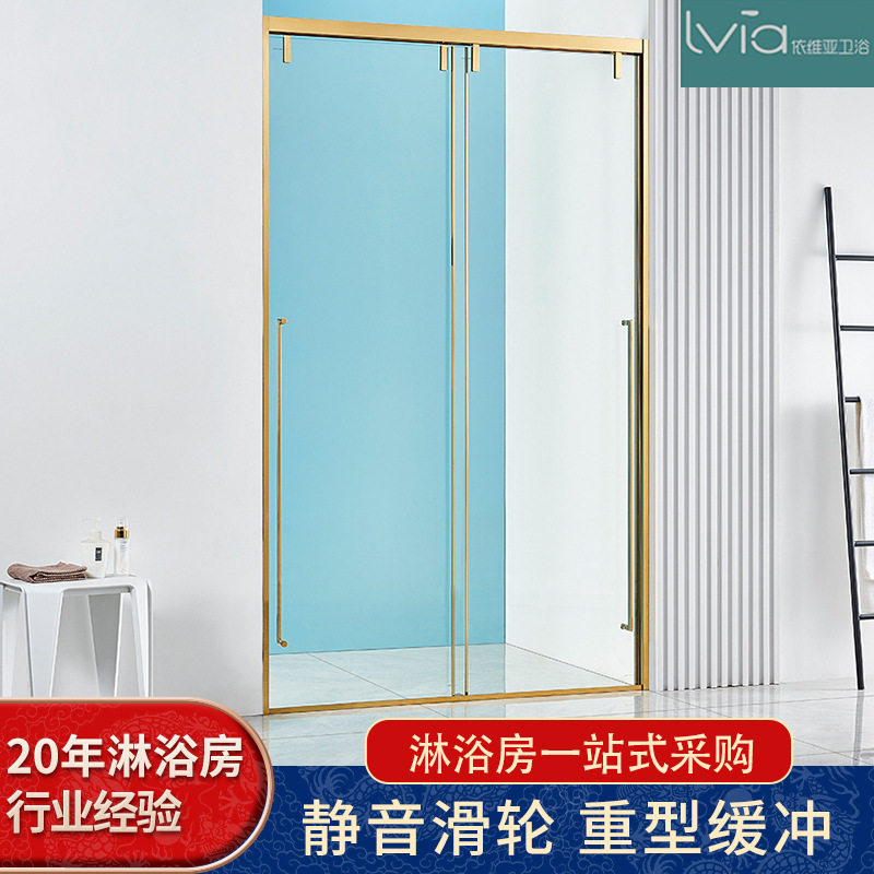 酒店淋浴房一字型亮光推拉整体沐浴房一体式干湿分离卫生间淋浴房