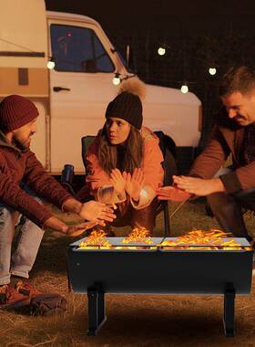 跨境锈bochen--钢烧烤炉家用便不携式炉小型烤烤架网户外炉子木炭