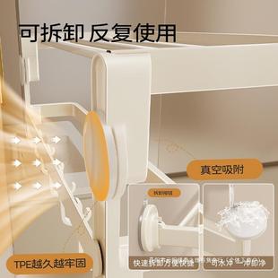 奶油风吸毛盘巾架卫生间套免打孔浴巾架HPE浴室置架厕所毛巾挂杆