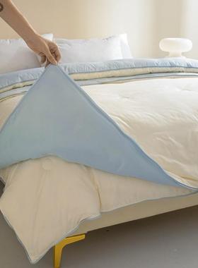 A类泡泡纱提被花大JFW83u4v豆纤维子母二一拉链针款被子织奶牛合