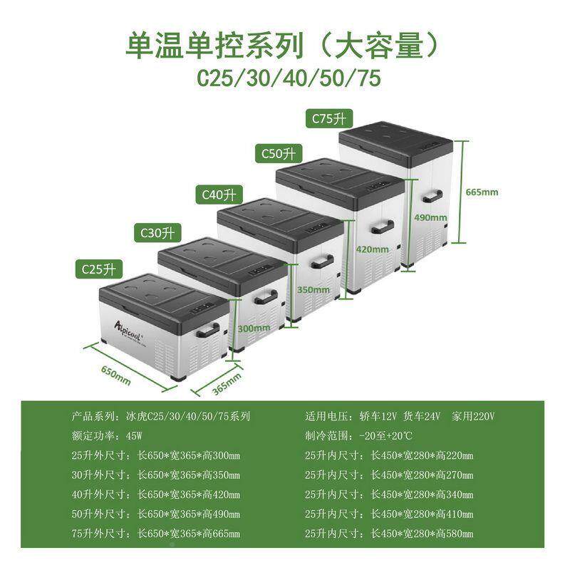 虎车载冰冰箱车家两用压缩机制冷12箱2953V4V冷冻冷藏迷你小冰宿