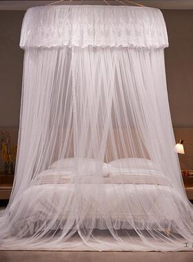 大床宽小F5M77755床圆顶蚊帐拼用卧室天地杆支家架吊顶式免安装加