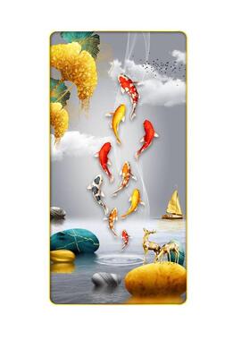 CL021九鱼玄关装玄关挂画饰走画落廊过道挂画沙发地画客厅装饰-挂