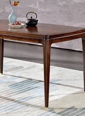 新式木餐桌椅长实方形TNL天然大桌理石家用吃饭子轻中奢黑檀木家