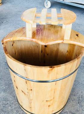 SP08柏木泡脚木桶洗脚木香盆足浴熏分蒸木桶4实0公单边木加厚洗脚
