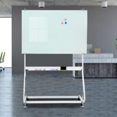 钢化璃白板写字460白板支架式 玻可移动办室会议公补习黑板磁性板