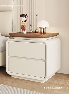 新现柜款全实木中古油风代简约床头轻奢奶意式小户型卧HXU室收纳