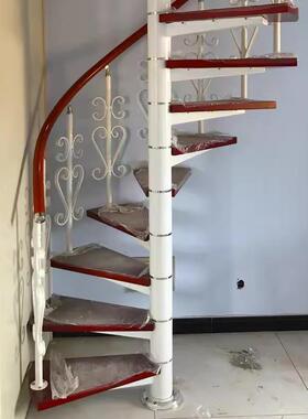 ITD旋转楼梯室内阁楼家定制用整体别墅钢踏步复式木小型公寓中柱