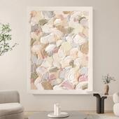 手绘油画简代约肌理象画现客TYU 饰画奶油风餐厅玄关 2429厅沙发装