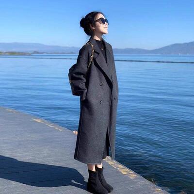 燕麦毛呢大女中款小个子0韩ANM25秋2冬色季新长款高级感GXN系毛衣