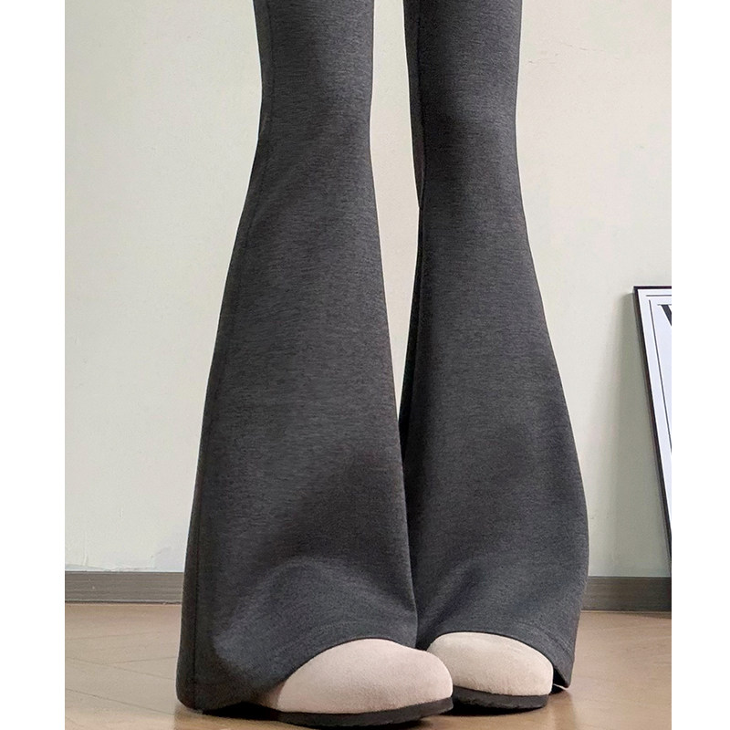 灰色微喇裤女春夏2026新款高腰显瘦小个子瑜伽运动喇叭卫裤