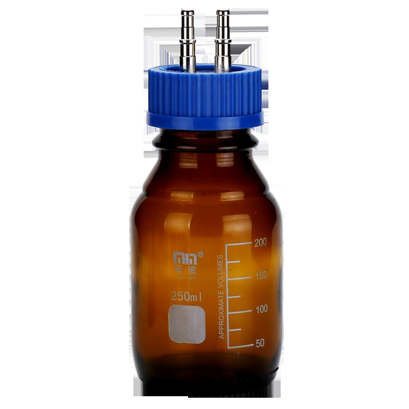 闽玻 棕色补料瓶 发酵罐 加料瓶不锈钢孔盖含玻璃瓶子一通二通三