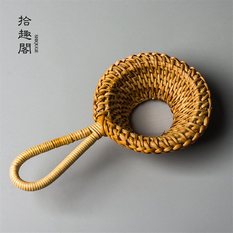 手工藤编茶滤 编织藤细网茶漏滤网滤茶器茶叶过滤 功夫茶道零配件