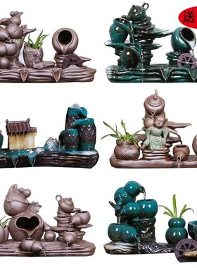 自动循环b流水鱼缸增氧摆件养鱼流水喷泉室内家用加湿器 水景鱼缸